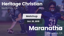 Matchup: Heritage Christian vs. Maranatha  2018