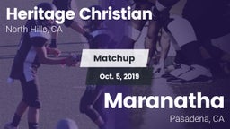 Matchup: Heritage Christian vs. Maranatha  2019