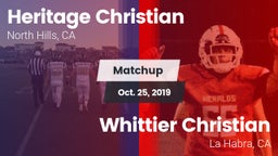 Matchup: Heritage Christian vs. Whittier Christian  2019