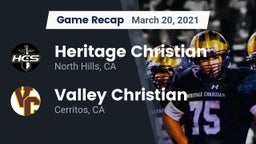 Recap: Heritage Christian   vs. Valley Christian  2021