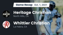 Recap: Heritage Christian   vs. Whittier Christian  2021