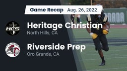 Recap: Heritage Christian   vs. Riverside Prep  2022