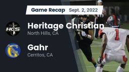 Recap: Heritage Christian   vs. Gahr  2022