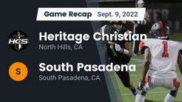 Recap: Heritage Christian   vs. South Pasadena  2022