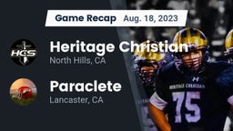 Recap: Heritage Christian   vs. Paraclete  2023
