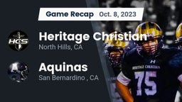 Recap: Heritage Christian   vs. Aquinas   2023