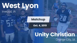 Matchup: West Lyon vs. Unity Christian  2019