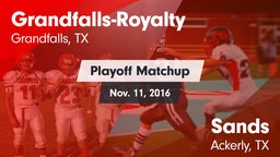 Matchup: Grandfalls-Royalty vs. Sands  2016