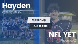 Matchup: Hayden vs. NFL YET  2019