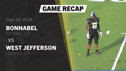 Recap: Bonnabel  vs. West Jefferson  2016