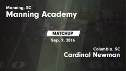 Matchup: Manning Academy vs. Cardinal Newman  2016