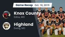 Recap: Knox County  vs. Highland  2019