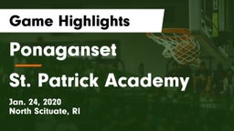 Ponaganset  vs St. Patrick Academy Game Highlights - Jan. 24, 2020