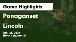 Ponaganset  vs Lincoln  Game Highlights - Jan. 28, 2020