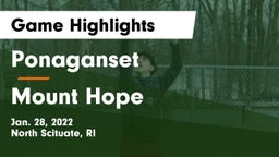 Ponaganset  vs Mount Hope Game Highlights - Jan. 28, 2022