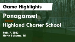 Ponaganset  vs Highland Charter School Game Highlights - Feb. 7, 2022