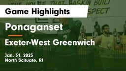 Ponaganset  vs Exeter-West Greenwich  Game Highlights - Jan. 31, 2023