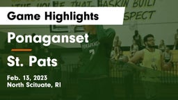 Ponaganset  vs St. Pats Game Highlights - Feb. 13, 2023