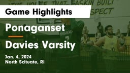 Ponaganset  vs Davies  Varsity Game Highlights - Jan. 4, 2024