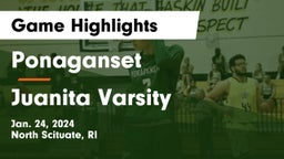 Ponaganset  vs Juanita Varsity Game Highlights - Jan. 24, 2024