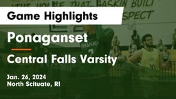 Ponaganset  vs Central Falls Varsity Game Highlights - Jan. 26, 2024