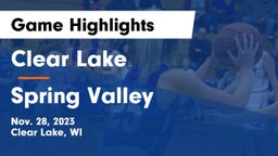 Clear Lake  vs Spring Valley  Game Highlights - Nov. 28, 2023