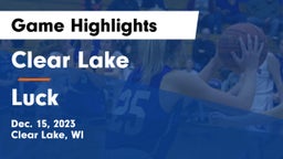 Clear Lake  vs Luck  Game Highlights - Dec. 15, 2023