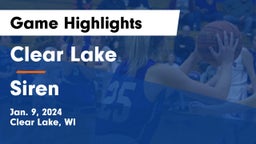 Clear Lake  vs Siren  Game Highlights - Jan. 9, 2024