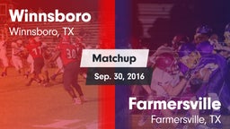 Matchup: Winnsboro vs. Farmersville  2016