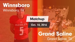 Matchup: Winnsboro vs. Grand Saline  2015
