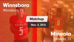 Matchup: Winnsboro vs. Mineola  2015