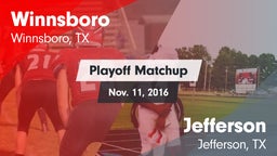Matchup: Winnsboro vs. Jefferson  2016