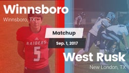 Matchup: Winnsboro vs. West Rusk  2017