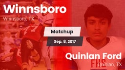Matchup: Winnsboro vs. Quinlan Ford  2017