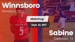 Matchup: Winnsboro vs. Sabine  2017