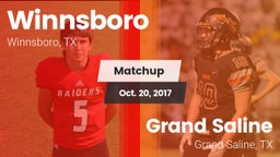 Matchup: Winnsboro vs. Grand Saline  2017