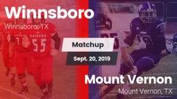 Matchup: Winnsboro vs. Mount Vernon  2019