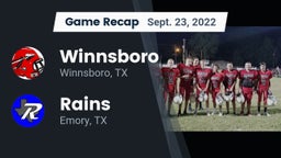 Recap: Winnsboro  vs. Rains  2022