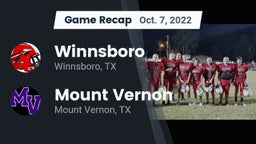 Recap: Winnsboro  vs. Mount Vernon  2022