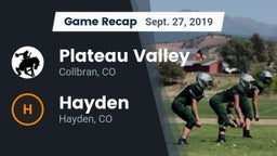 Recap: Plateau Valley  vs. Hayden  2019