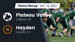 Recap: Plateau Valley  vs. Hayden  2021