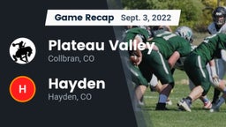 Recap: Plateau Valley  vs. Hayden  2022
