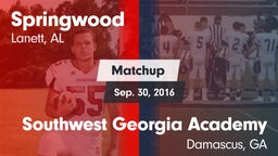 Matchup: Springwood vs. Southwest Georgia Academy  2016