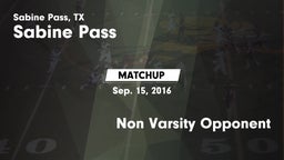 Matchup: Sabine Pass vs. Non Varsity Opponent 2016