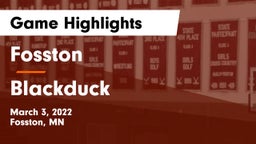 Fosston  vs Blackduck  Game Highlights - March 3, 2022