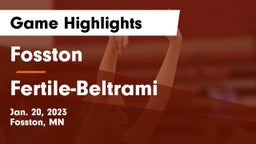 Fosston  vs Fertile-Beltrami  Game Highlights - Jan. 20, 2023