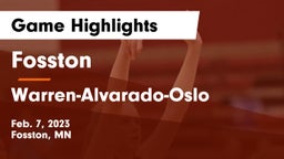 Fosston  vs Warren-Alvarado-Oslo  Game Highlights - Feb. 7, 2023