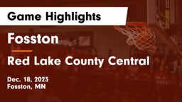 Fosston  vs Red Lake County Central Game Highlights - Dec. 18, 2023