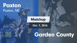 Matchup: Paxton vs. Garden County  2016