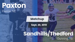 Matchup: Paxton vs. Sandhills/Thedford 2019